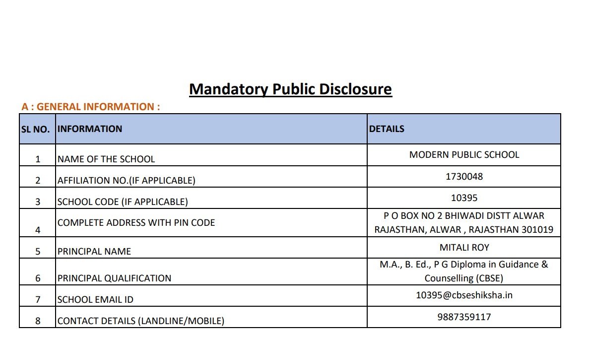 Mandatory Disclosure